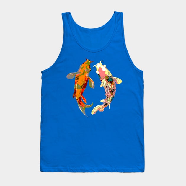 Koi fish Carp Pond Japanese Aquarelle fish lovers Tank Top by peter2art